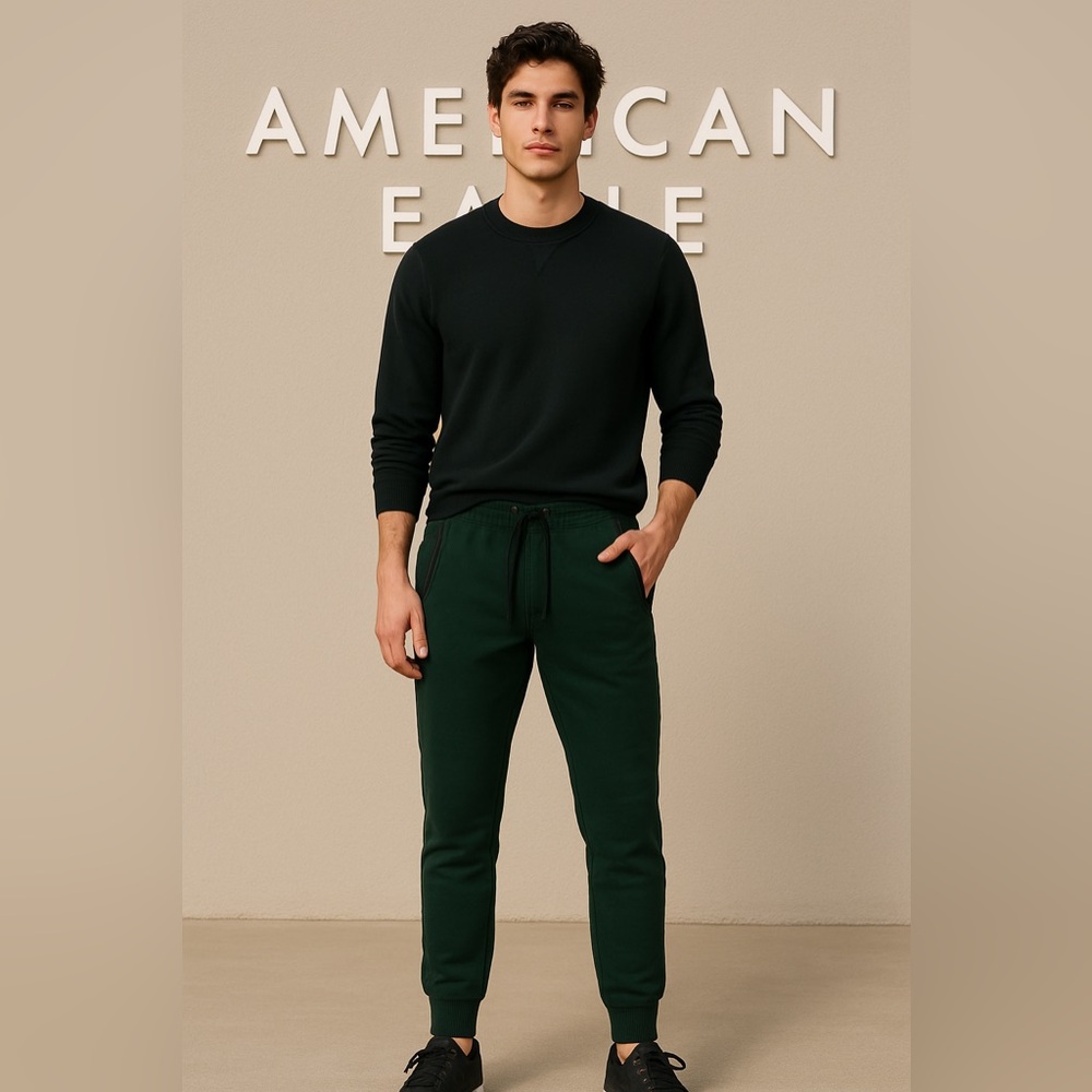 American Eagle Dark Green Jogger w/ Zipper Pockets – Men’s Medium Tall